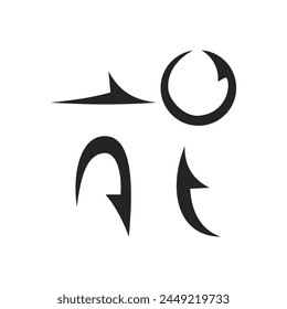 Black Arrow Vector Icon Set: Collection of Modern and Minimalistic Arrow Icons