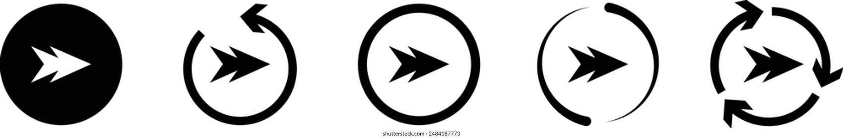 Black arrow vector icon. Arrow set icon. Black arrow icon on white background. Hand drawn arrows set. Arrow