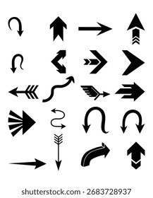 Black Arrow vector icon set.
