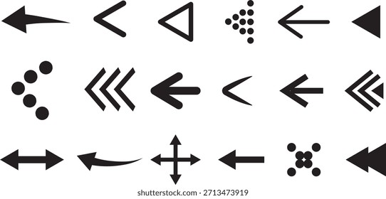 Seta preta sinal de ícone de vetor, símbolo de sinal de rolagem, Coleção diferentes setas web, design, gráfico,
