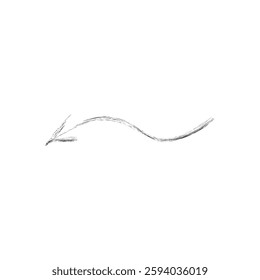 Black arrow vector illustration. isolated on a white background.  drawn by hand with a brush. coal, chalk,