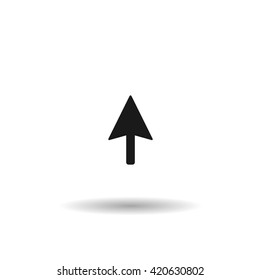 black arrow black web icon, fine line illustration for mobile app color picture on a white isolated background with shadow