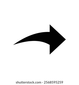 Black arrow in the white background