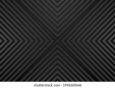 Black arrows abstract technology striped background. Vector geometrical pattern
