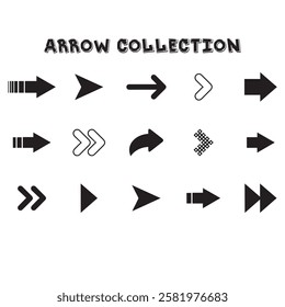 black arrows big icon set. new arrow symbol collections design. arrow head flat vector button. modern symbol sign Cursor simple pack art. eps vector illustration format and white background.