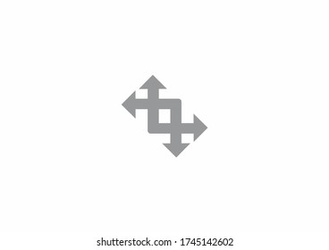 Flechas negras con diseño de logotipo de concepto enlazado