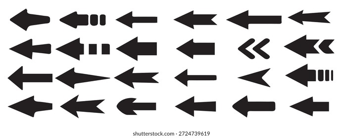 seta preta coleção seta cursor ícone moderno