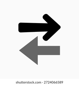 Icono de intercambio de flechas negras para transferencia de datos, actualización, sincronización o movimiento bidireccional