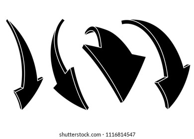Black arrows. Flat icons. Vector illustration isolated on white background