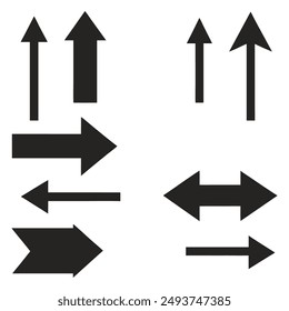 Black arrows flat icons vector illustration