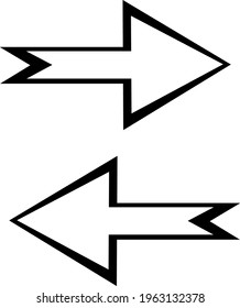  Black arrows icon isolated on white background. Vector illustration