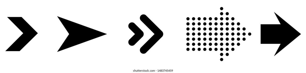 Black Arrows icon set isolated on white background