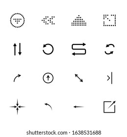 Black arrows icon set, pointers for navigation. Vector symbol for web design.