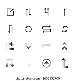 Black arrows icon set, pointers for navigation. Vector symbol for web design.