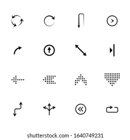Black arrows icon set, pointers for navigation. Vector symbol for web design.
