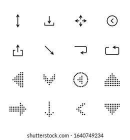 Black arrows icon set, pointers for navigation. Vector symbol for web design.