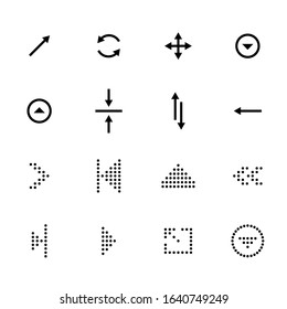 Black arrows icon set, pointers for navigation. Vector symbol for web design.