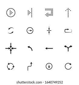 Black arrows icon set, pointers for navigation. Vector symbol for web design.
