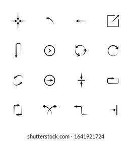 Black arrows icon set, pointers for navigation. Vector symbol for web design.