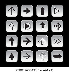Black arrows icon set.Vector illustration.