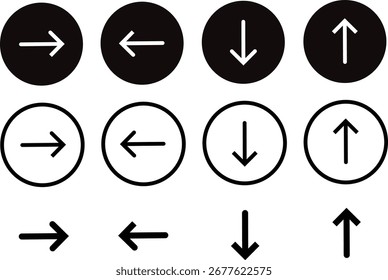 colección negra de los iconos de las flechas, iconos de la flecha para el símbolo del Diseño web, ilustración del icono del Vector de la flecha abajo,
