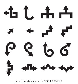 black arrows icons set