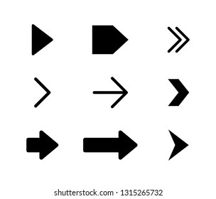 black arrows icons set Isolated on white background. vector illustration.