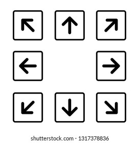black arrows icons set Isolated on white background. vector illustration.