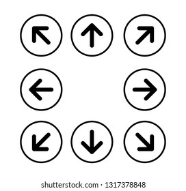 black arrows icons set Isolated on white background. vector illustration.