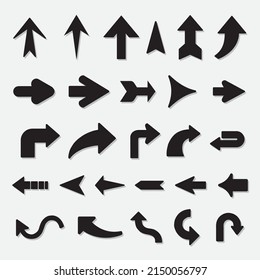Black arrows icons, symbols, and vectors, Can be used for web, print and mobile