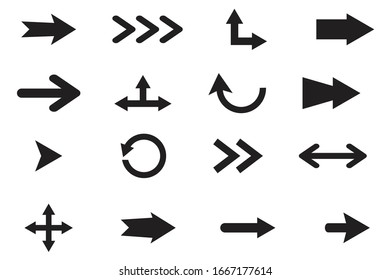 Black arrows isolated on white background