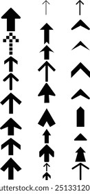 black arrows line art custom shapes 