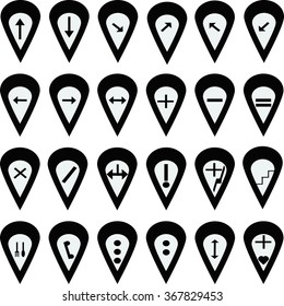 Black arrows on isolated background 