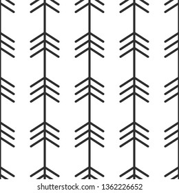 black arrows on white background seamless vector pattern illustration