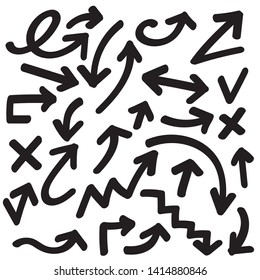 Black arrows on the white background