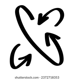 Black arrows on white background