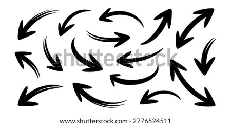 Black arrows on white background pointing different directions directional arrows hand drawn arrows