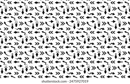 Black Arrows Pattern Design isolated on white background