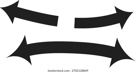Black Arrows Pointing in Different Directions on White Background Simple Design