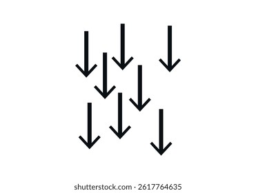 Black arrows pointing downwards in fall