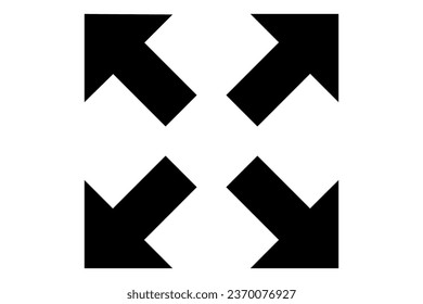 black arrows pointing in four different directions