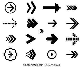 black arrows set. arrow collection vectorial black arrows collection. cursor set. vectorial illustration