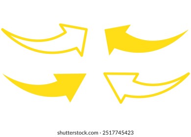 Black arrows set. Curved arrows. Arrow sign. Flat style icons.