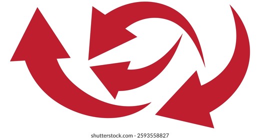 Black arrows set. Curved arrows. Arrow sign. Curved arrow pointing right. Black and red arrow.