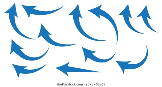 Black arrows set. Curved arrows. Arrow sign. Curved arrow pointing right. Black and red arrow.
