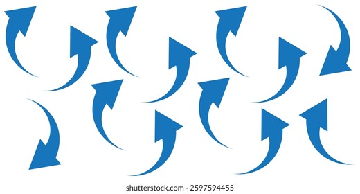 Black arrows set. Curved arrows. Arrow sign. Curved arrow pointing right. Black and red arrow design eps  10 