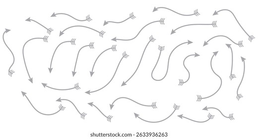 Black arrows set. Curved arrows. Arrow sign. Flat style icons.