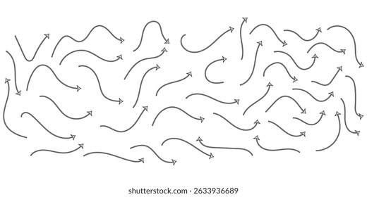 Black arrows set. Curved arrows. Arrow sign. Flat style icons.
