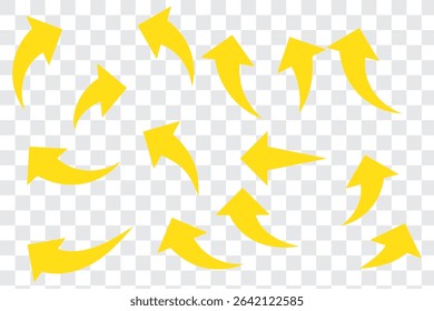 Black arrows set. Curved arrows. Arrow sign. 