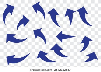 Black arrows set. Curved arrows. Arrow sign. 